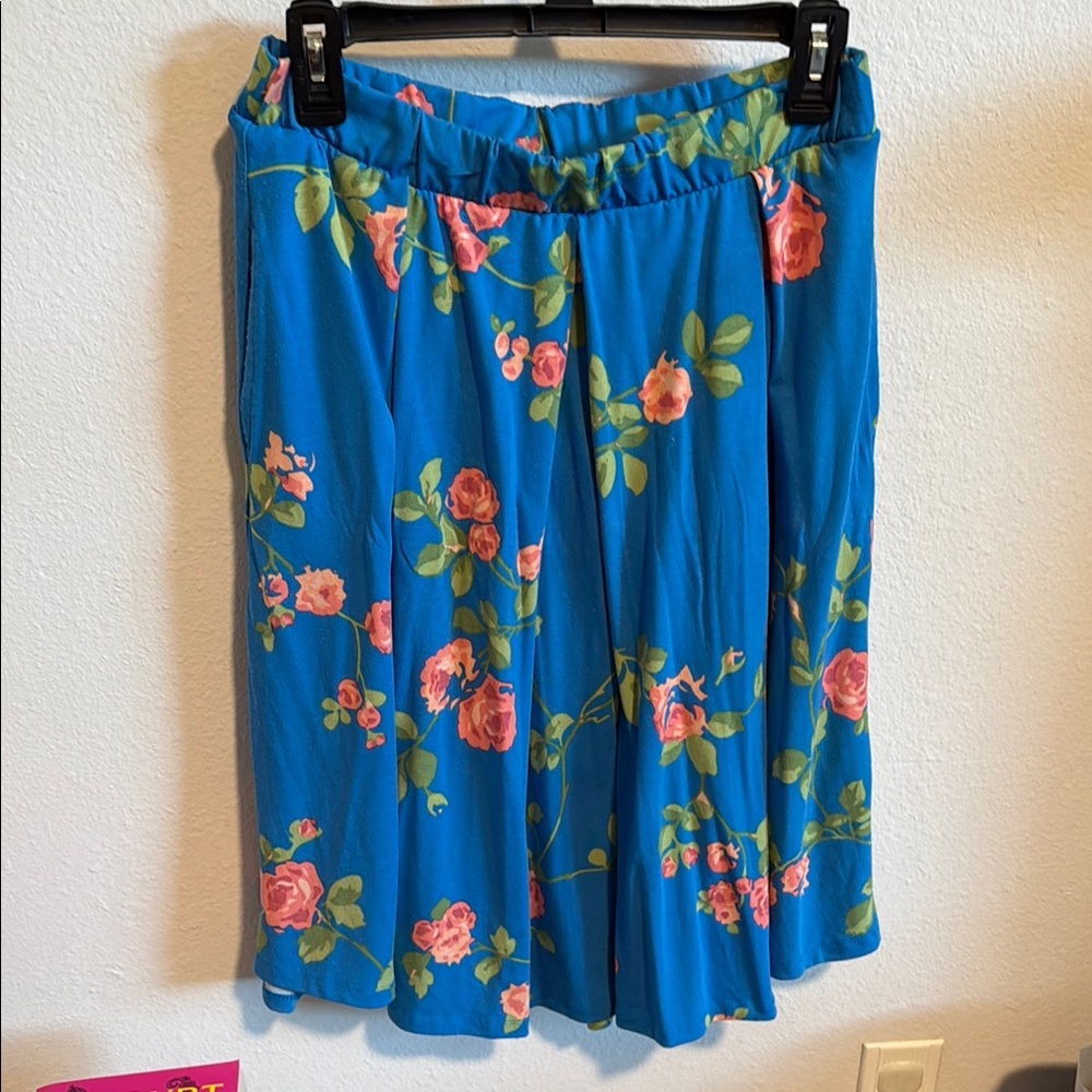 LuLaRoe Floral Blue Skirt